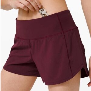 Lululemon Women's Burgundy Shorts Speed Up Lined Shorts 2.5”